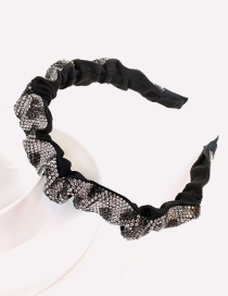 Fashion Gray Full Drill Pleated Headband