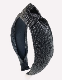 Fashion Black Braided Wide-sided Knotted Headband