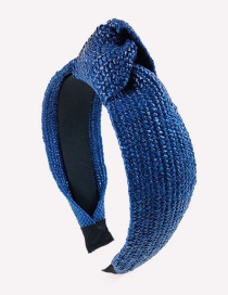 Fashion Navy Braided Wide-sided Knotted Headband
