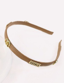 Fashion Khaki Leather Letter Headband