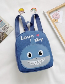 Fashion Blue Shark Canvas Shark Backpack