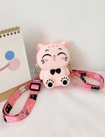 Fashion Pink Children's Silicone Cat One-shoulder Messenger Bag