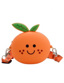 Fashion Orange Children's Silicone Orange One-shoulder Diagonal Bag