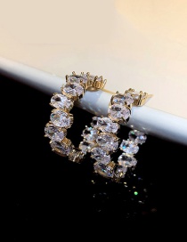 Fashion Gold Color Crystal C-shaped Earrings