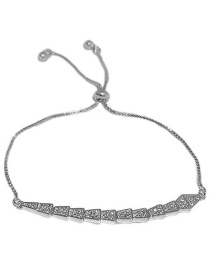 Fashion Silver Color Full Rhinestone Geometric Snake Bracelet