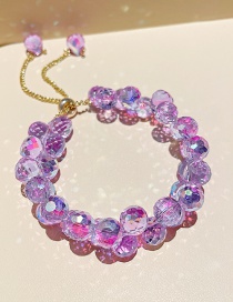 Fashion Purple Crystal Beaded Adjustable Bracelet