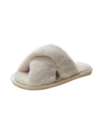 Fashion White Cross Thick Cotton Slippers