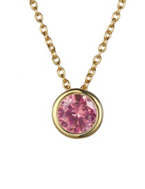 Fashion July Rose Red-gold Single Rhinestone Chain Necklace