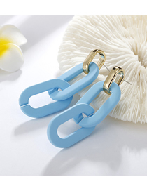 Fashion Blue Stitching Chain Earrings