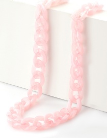 Fashion Pink Resin Hollow Chain Necklace