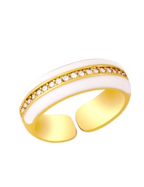 Fashion White Diamond Wide Open Ring