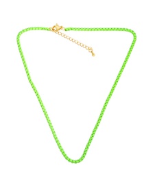 Fashion Light Green Metal Box Chain Necklace Chain