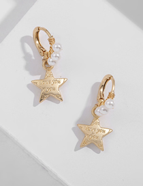 Fashion Golden Alloy Star Hollow Rice Bead Winding Ear Ring