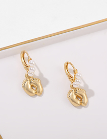 Fashion Golden Alloy Foot Pearl Wrap Earrings