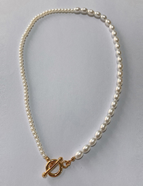 Fashion Style 6 Alloy Pearl Bead Stitching Necklace