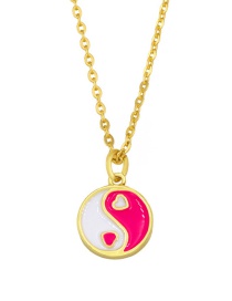 Fashion Rose Red Dripping Love Tai Chi Necklace