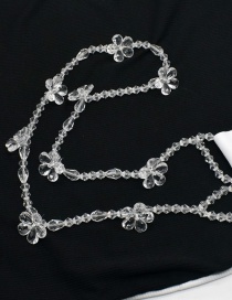Fashion White Crystal Flower Body Chain