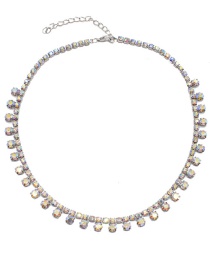 Fashion Silver Crystal Necklace With Diamonds