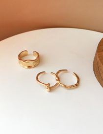Fashion Golden Set Three-piece Metal Knotted Irregular Ring