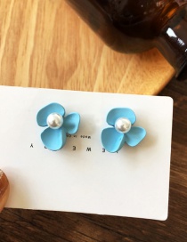 Fashion Pair Of Ear Studs Clover Flower C-shaped Pearl Stud Earrings