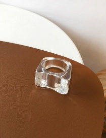 Fashion A White Ring Geometric Resin Irregular Ring