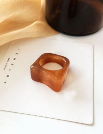Fashion One Brown Ring Geometric Resin Irregular Ring