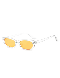 Fashion Transparent Blue Orange Slices Small Frame Sunglasses