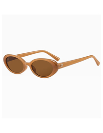 Fashion Jelly Tea Oval Studded Sunglasses