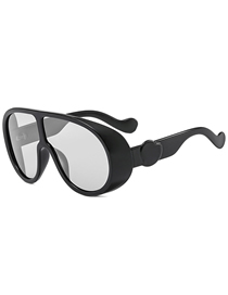 Fashion Bright Black Light Mercury Thick-sided Big Frame Ski Sunglasses