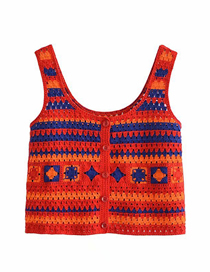 Fashion Orange Crochet Sling Top