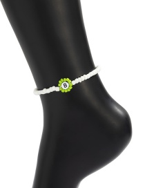 Fashion Anklet Green Rice Beads Flower Letter Anklet