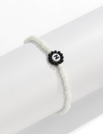 Fashion Bracelet Black Rice Beads Flower Letter Bracelet