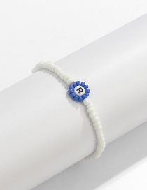 Fashion Bracelet Blue Rice Beads Flower Letter Bracelet