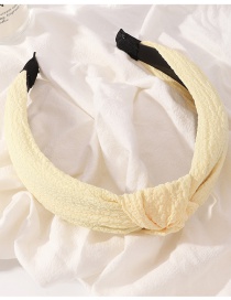 Fashion Yellow Fabric Knotted Wide-brimmed Headband