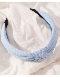 Fashion Blue Fabric Knotted Wide-brimmed Headband