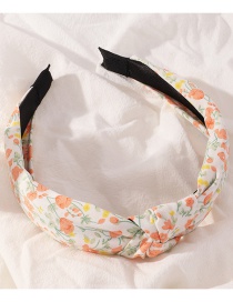 Fashion Orange Floral Cross Knotted Headband