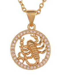 Fashion Scorpio Bronze And Diamond 12 Constellation Necklace