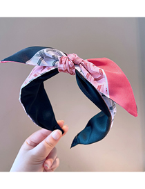 Fashion Dark Blue Pink Fabric Bow Headband