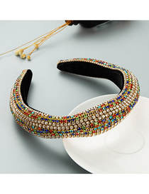 Fashion Color Full Drill Velvet Geometric Headband