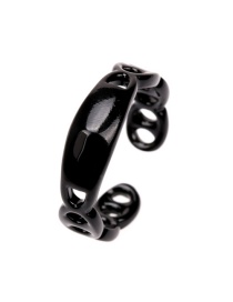 Fashion Black Painted Hollow Pig Nose Opening Ring