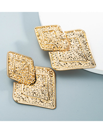 Fashion Golden Metal Geometric Stud Earrings