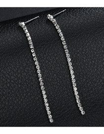 Fashion Linear Full Diamond Earrings Diamond Tassel Earrings