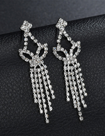 Fashion Steel Color Diamond Lamp Tassel Earrings