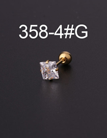 Fashion 4#-gold Square Screw Ball Piercing Earrings