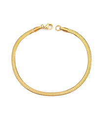 Fashion Golden 3mm-16.5cm Stainless Steel Gold-plated Flat Snake Chain Bracelet