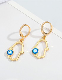 Fashion Hollow Palm 6 Metal Hollow Palm Eyes And Earrings