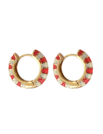 Fashion Red Gold-plated Copper Geometric Earrings