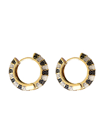Fashion Black Gold-plated Copper Geometric Earrings