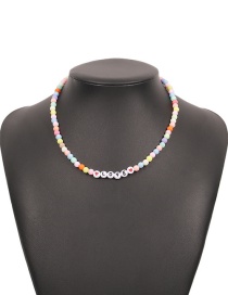 Fashion Color Love Geometric Colorful Beads Alphabet Necklace