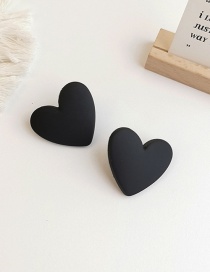 Fashion H Black Frosted Love Stud Earrings